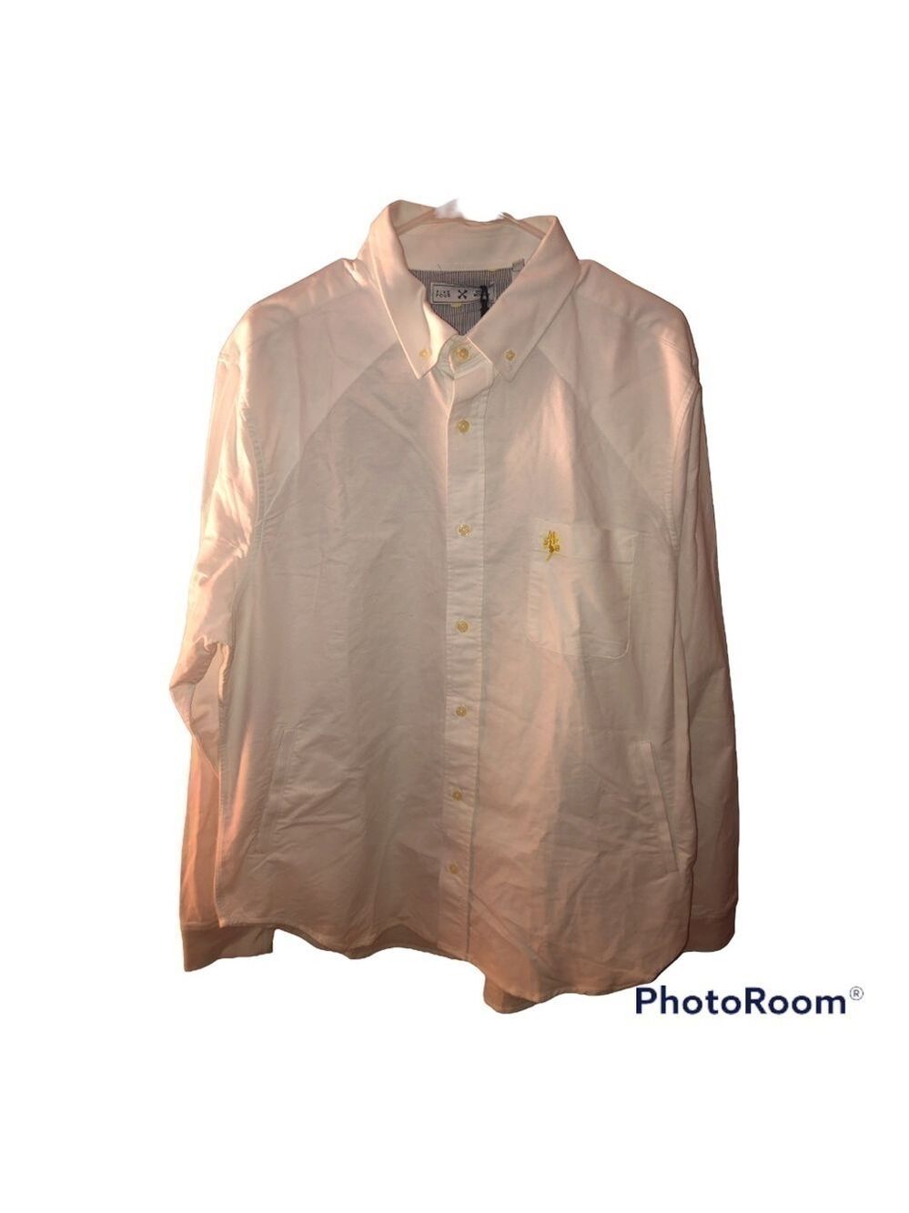 Five Four 𝅺Men's White Button-Down Long Sleeve Dress Shirt 2XL
